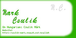 mark csulik business card